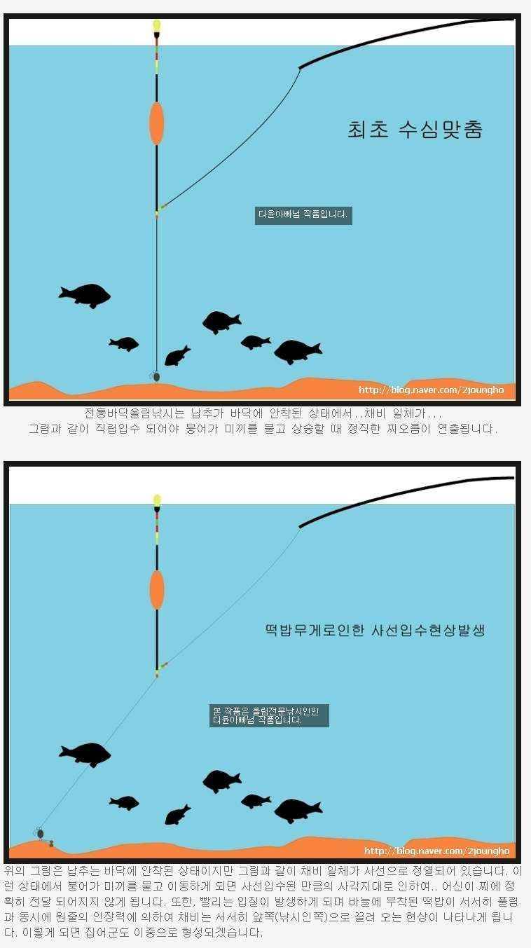 정신병동님의 질문에 대한 답변사선입수 착지오차 (월척지식 - 전통바닥낚시)