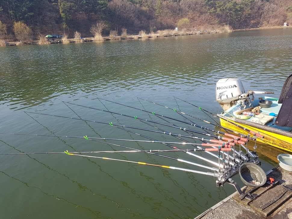 수요일 전좌대만석 입니다 넘잘나오네요 불빛도 업구 넘조용하고 분위기 최고 랍니다 (유료터정보 - 유료터점주조황)