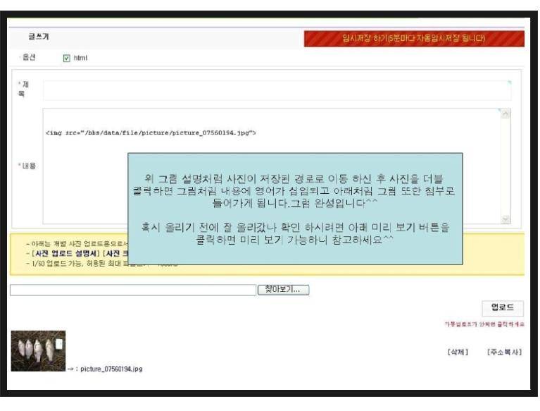 사진 올리는법 수정 (월척지식 - 기타지식)