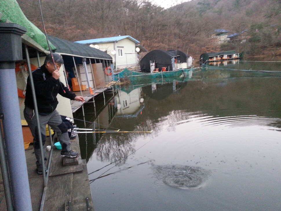 겨울철 구봉지에서 (유료터정보 - 유료터조행기)