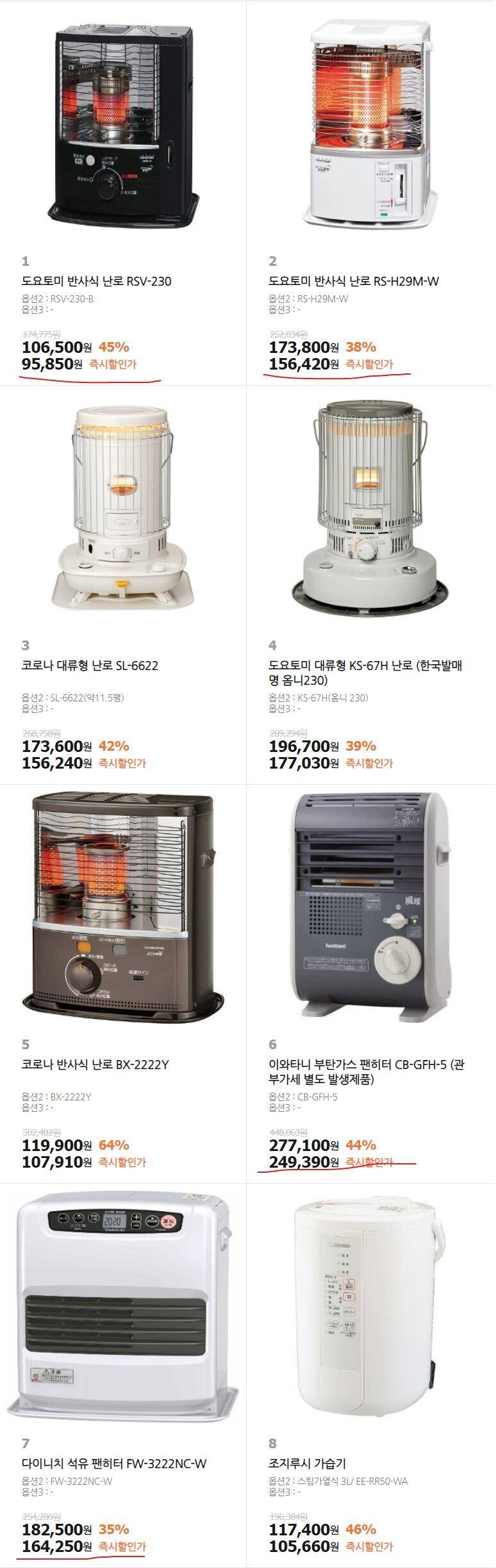 도요토미 반사식 난로 해외직구 현재 최저가 1월28일현재 (월척지식 - 최저가)