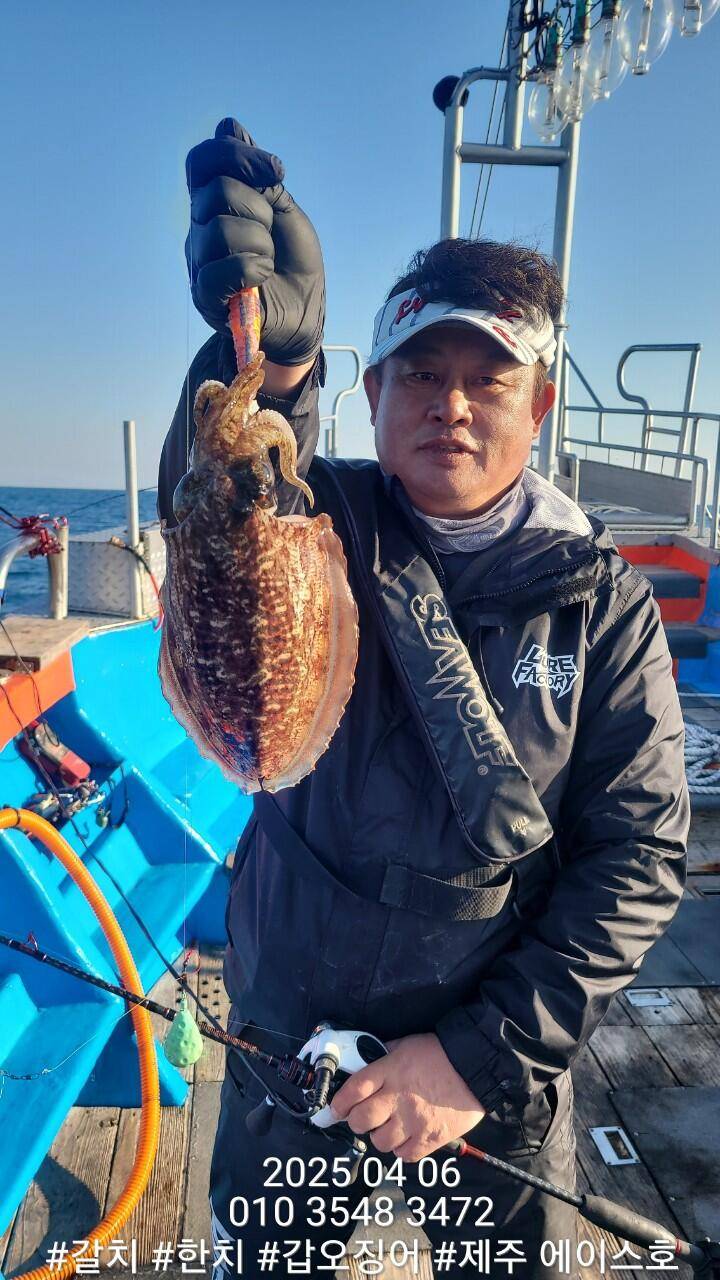 제주에이스호4월6일심해갑오징어조황입니다010 35483472010 3860 3472977톤22인승16석운영 (조황조행기 - 바다선상조황)