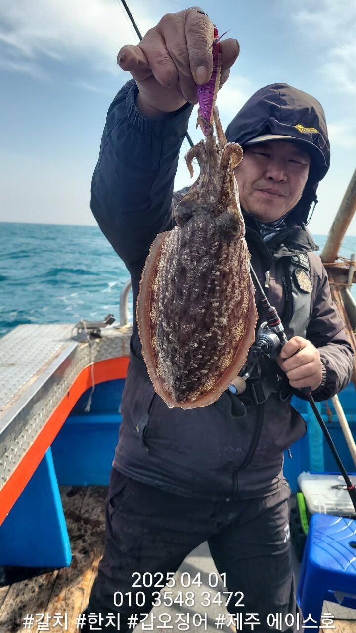 제주에이스호4월1일심해갑오징어조황입니다010 35483472010 3860 3472977톤22인승16석운영 (조황조행기 - 바다선상조황)