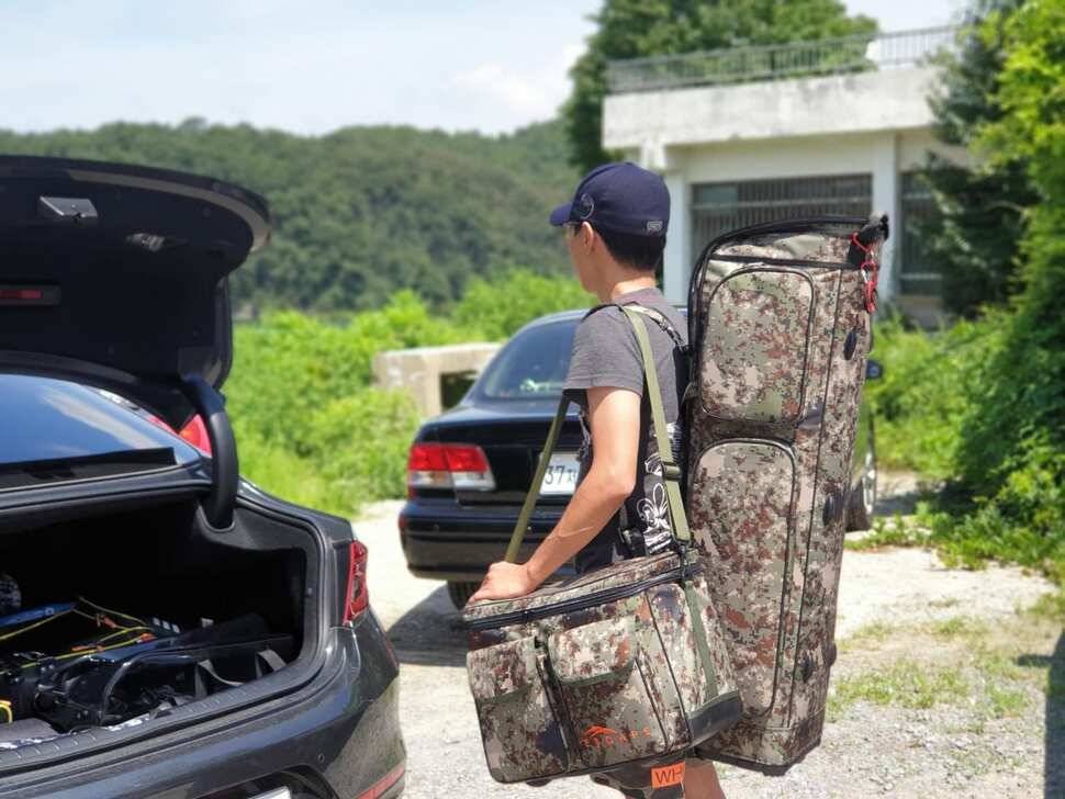 민물낚시가방 이스케이프 시크백 밀리터리 레드 (사용기강좌 - 사용기)
